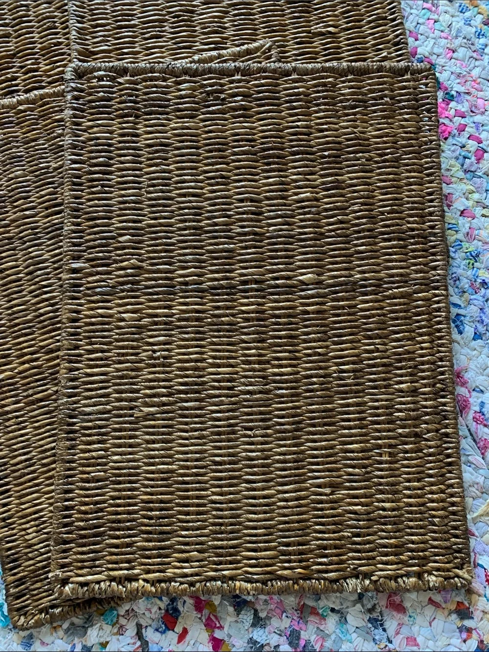 4 15x21” Rattan Placemats or Serving Trays reinforced with sturdy wire frame